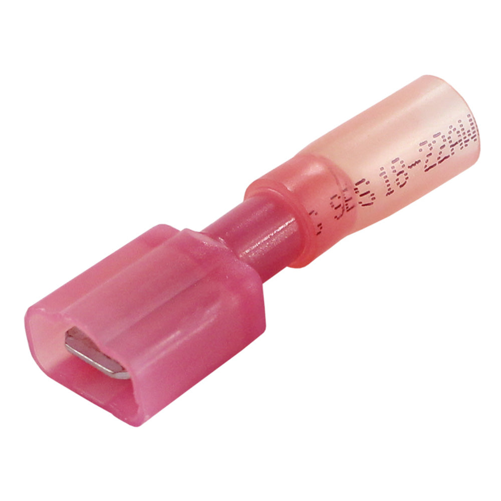 Pacer TDE18-250FIM-25 22-18 AWG Fully Insulated Male Disconnect Terminals, Red, 25 Pack