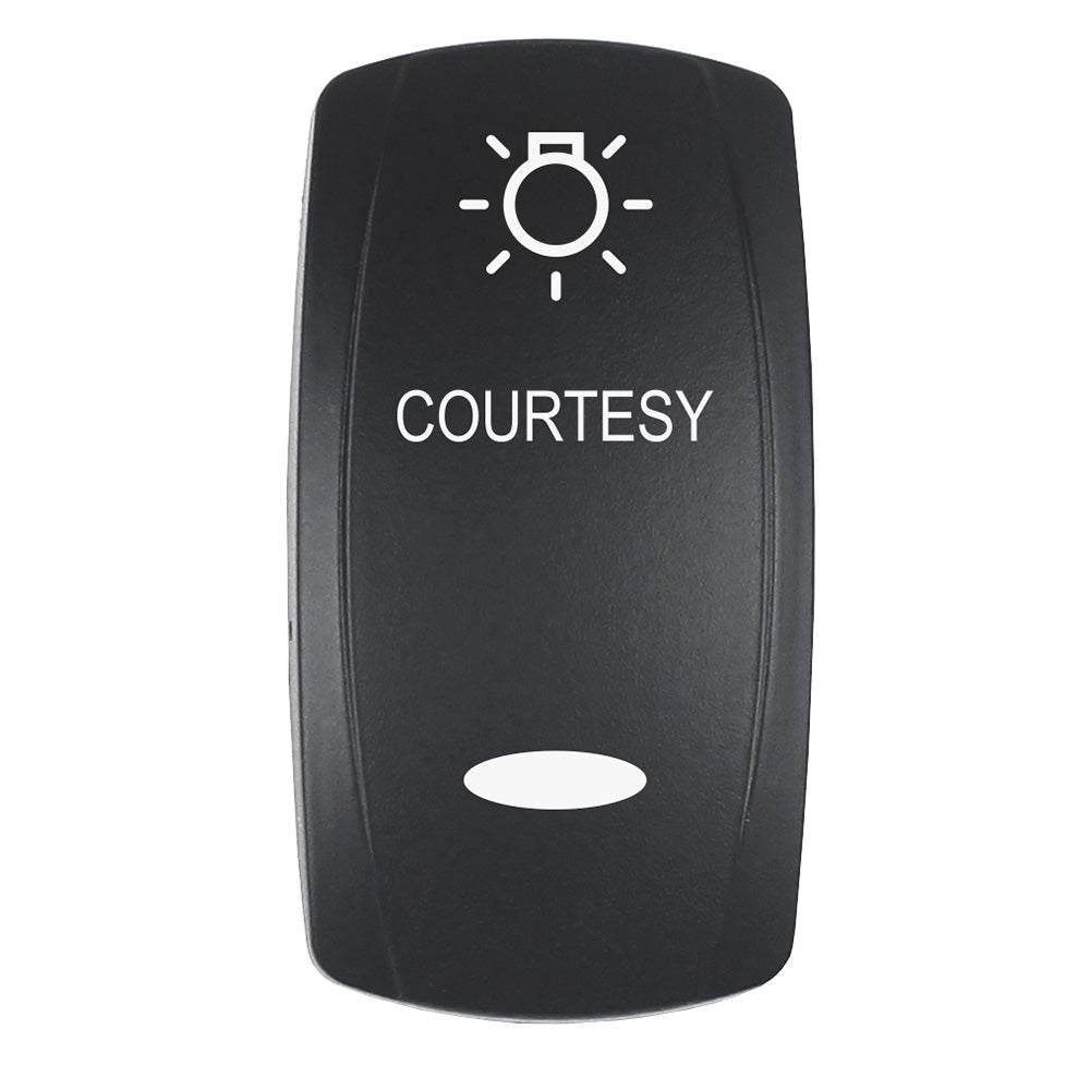Pacer EV2LE-CTSY COURTESY Actuator for V Series Contura Switches, Black Laser-Etched Top and Bottom Light