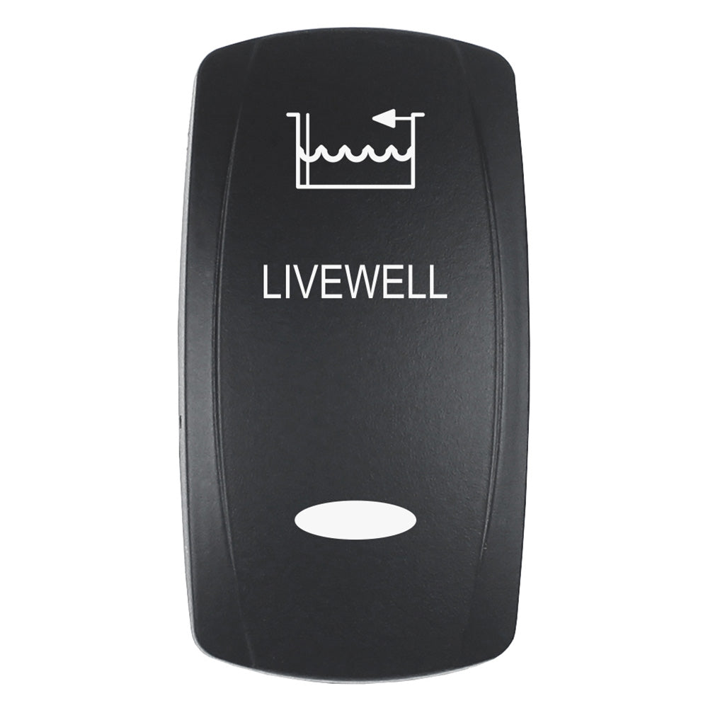 Pacer EV2LE-LVWL LIVEWELL Actuator for V Series Contura Switches, Black Laser-Etched, Top and Bottom Light