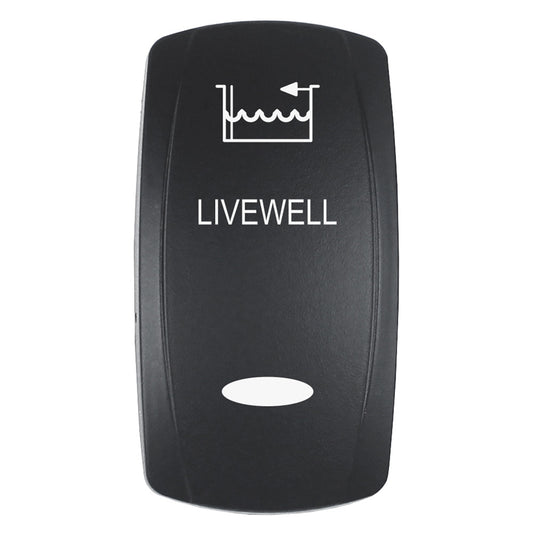 Pacer EV2LE-LVWL LIVEWELL Actuator for V Series Contura Switches, Black Laser-Etched, Top and Bottom Light