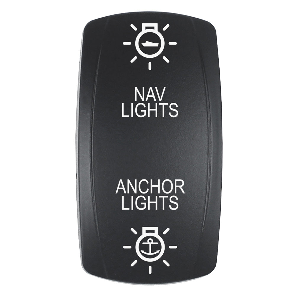 Pacer EV2LE-NAVANC NAV/ANC Actuator for V Series Contura Switches, Black Laser-Etched Top and Bottom Light