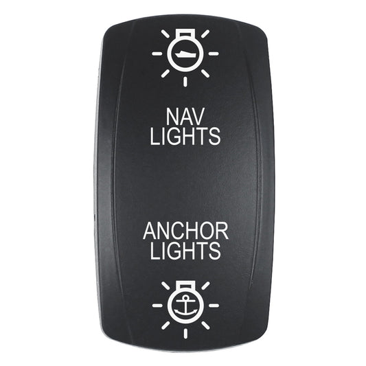 Pacer EV2LE-NAVANC NAV/ANC Actuator for V Series Contura Switches, Black Laser-Etched Top and Bottom Light