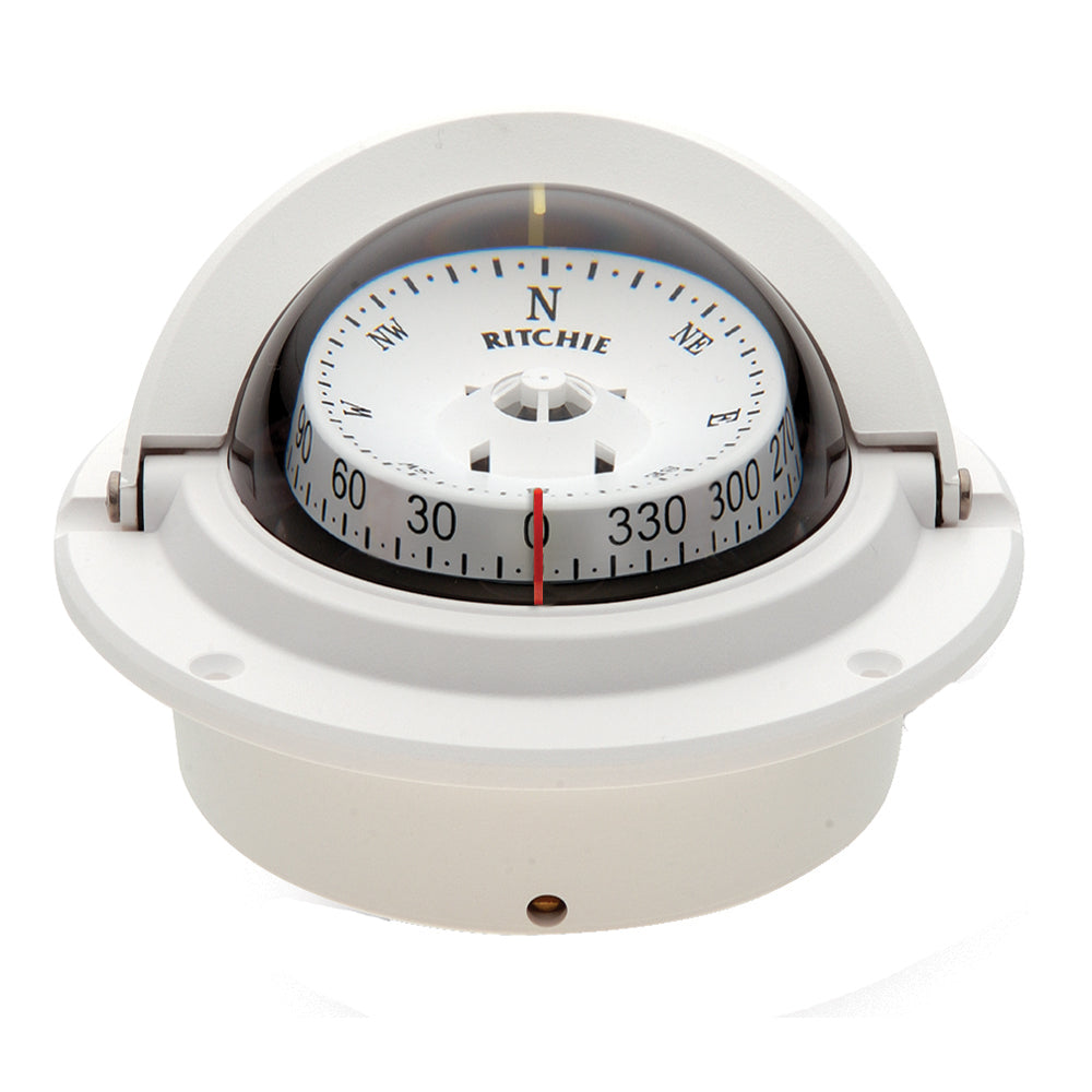 Ritchie F-83W Voyager Compass - Flush Mount with Green NiteVu Night Illumination and 3-Inch CombiDamp Dial