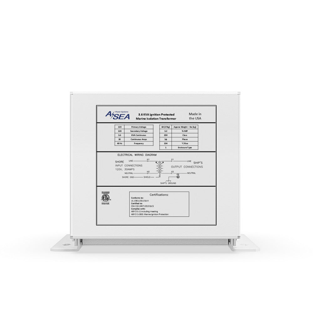 ASEA Power Systems 634003 3.6 kVA Marine Isolation Transformer, 120V 30A