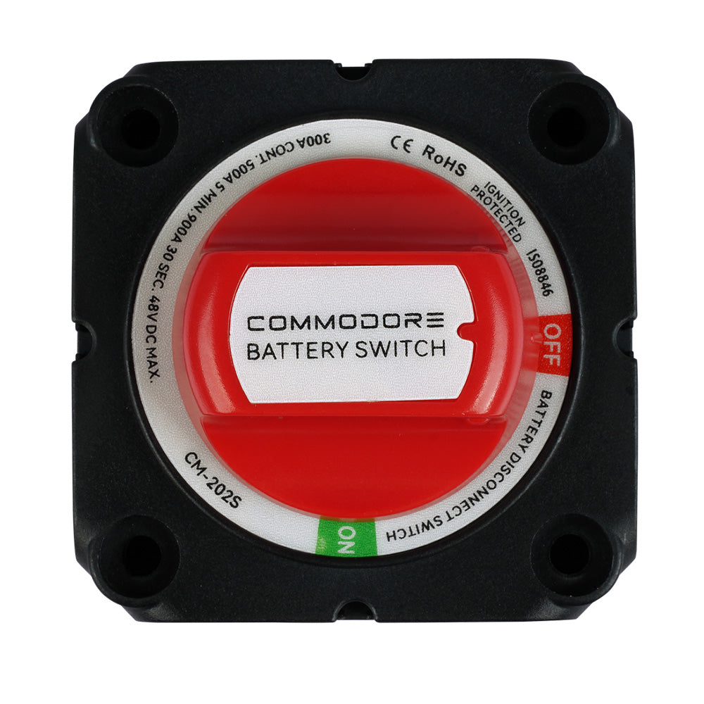 Commodore CM-202S On/Off Battery Disconnect Switch, 300A Marine and RV Battery Isolator