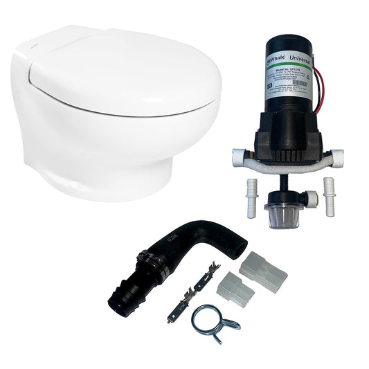 Thetford Marine Nano Eco Compact Toilet Raw Water Kit with Inlet Pump – 12V for Marine Vessels Under 50 Feet