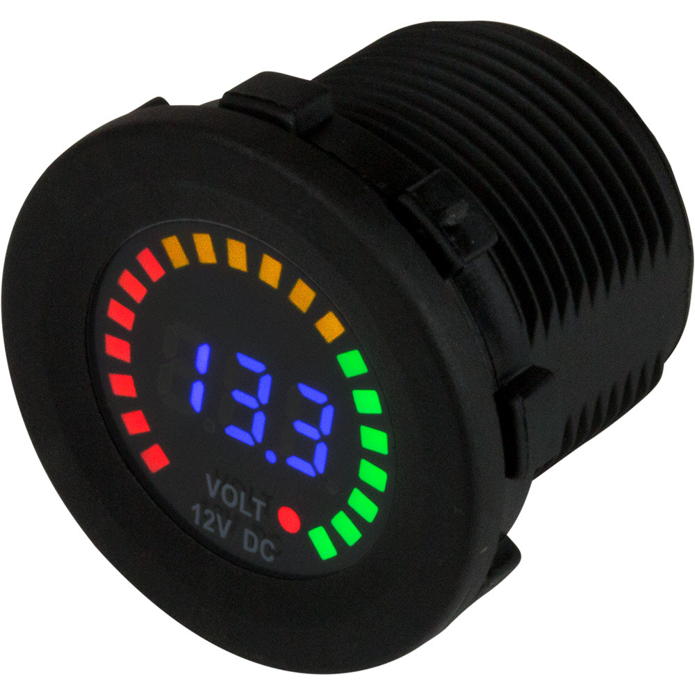 Sea-Dog 421617 Rainbow Display Digital Voltmeter, 5-15VDC, Injection-Molded Nylon