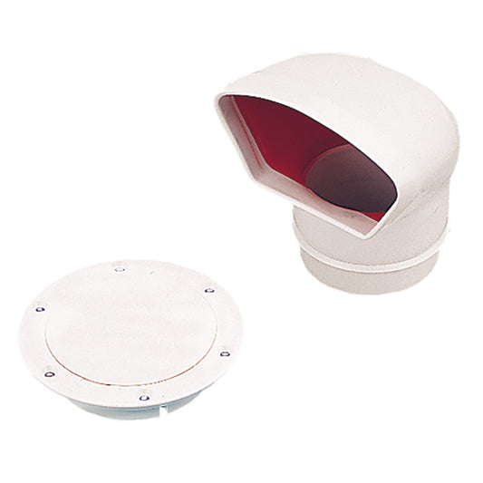 Sea-Dog 727130-3 Low Profile Cowl Vent with Snap-On Deck Plate, Red Interior