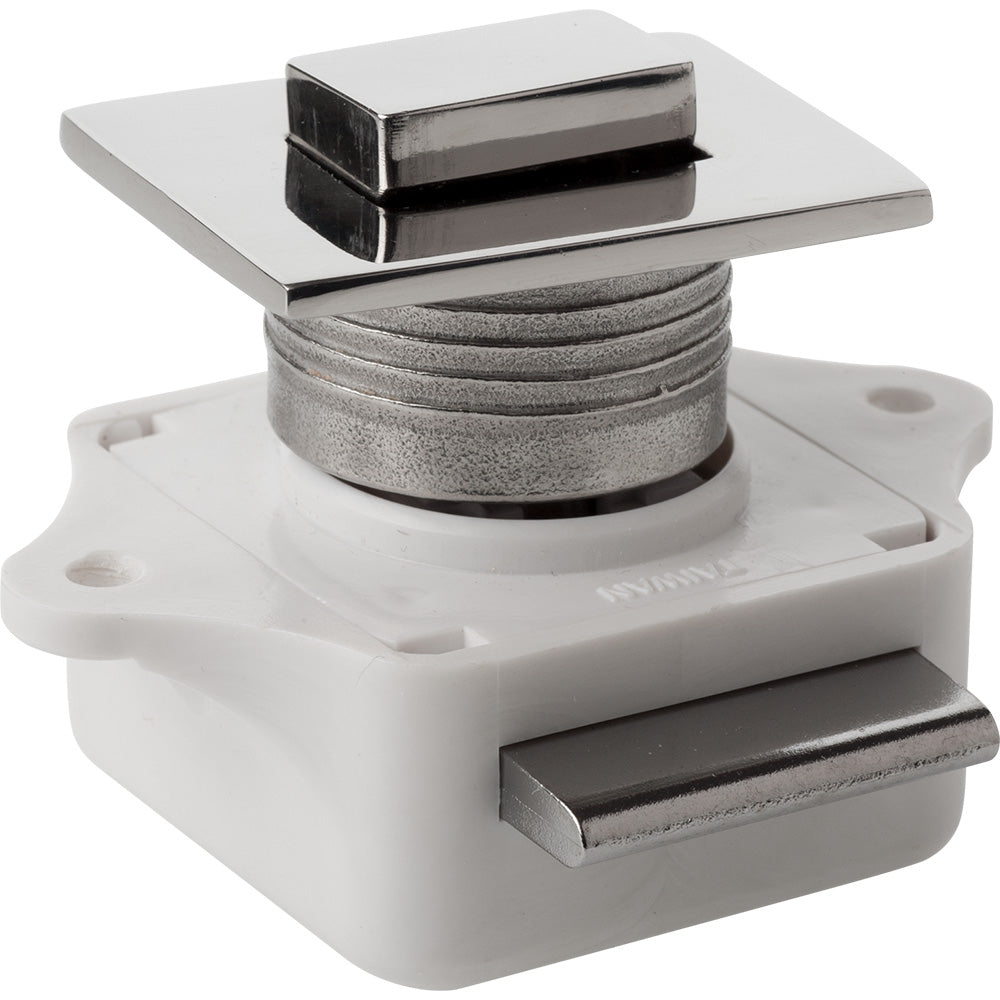 Sea-Dog Push Button Rim Latch - Square Stainless Steel/Plastic Housing for Cabinets and Drawers