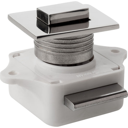 Sea-Dog Push Button Rim Latch - Square Stainless Steel/Plastic Housing for Cabinets and Drawers