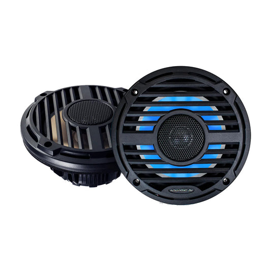 Aquatic AV PRO Classic 6.5-Inch RGB Marine Speakers, Black, PC412