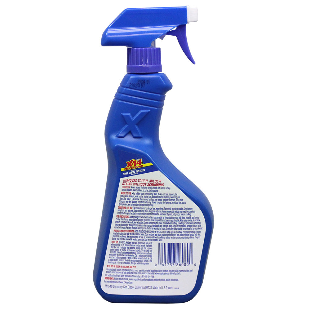Presta X-14 Mildew Stain Remover, 32 oz Ready-to-Use Bleach-Based Cleaner, Part 260764