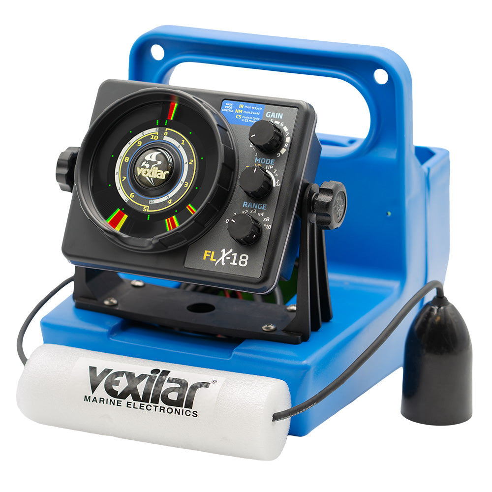 Vexilar FLX-18 Genz Pack Ice Fishing System with 12 Degree Ice-Ducer and Digital Depth Gauge