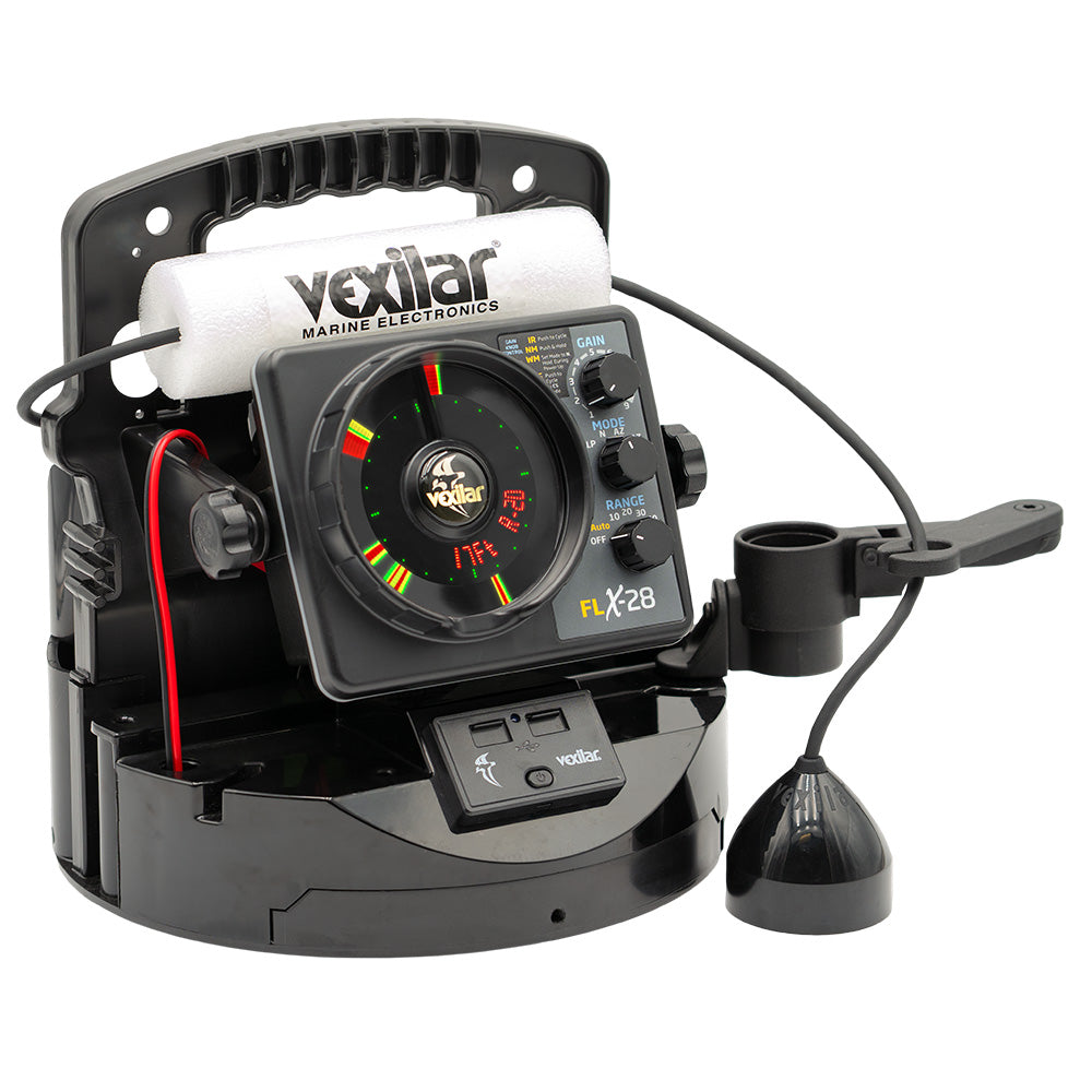 Vexilar FLX-28 Pro Pack Elite Fishing System with Pro View Ice-Ducer & Lithium Battery