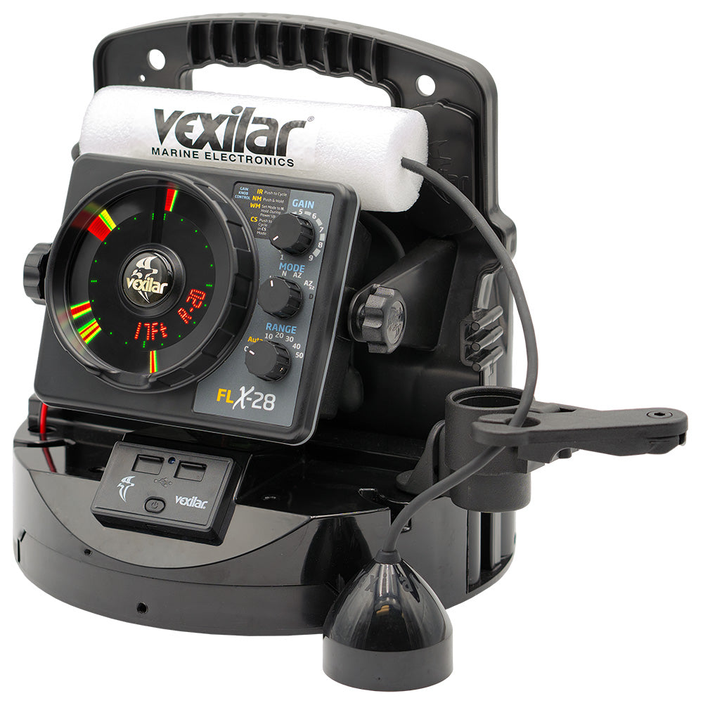 Vexilar FLX-28 Pro Pack Elite Fishing System with Pro View Ice-Ducer & Lithium Battery