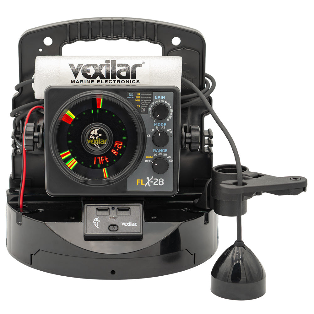 Vexilar FLX-28 Pro Pack Elite Fishing System with Pro View Ice-Ducer & Lithium Battery