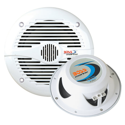 Boss Audio MR60 6.5-Inch Marine Round Speakers, White, 2-Way Pair