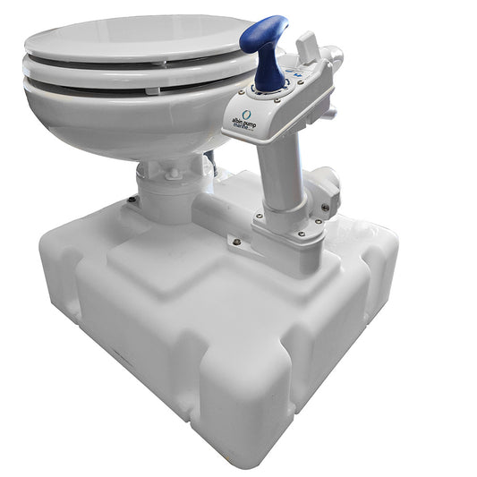 Albin Group Voyager Manual Toilet System with 8-Gallon Tank – Self-Contained Marine Toilet for Small Spaces