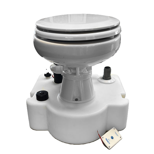 Albin Group Voyager Electric Compact Toilet System with Tank - 12V for Small Spaces and RVs