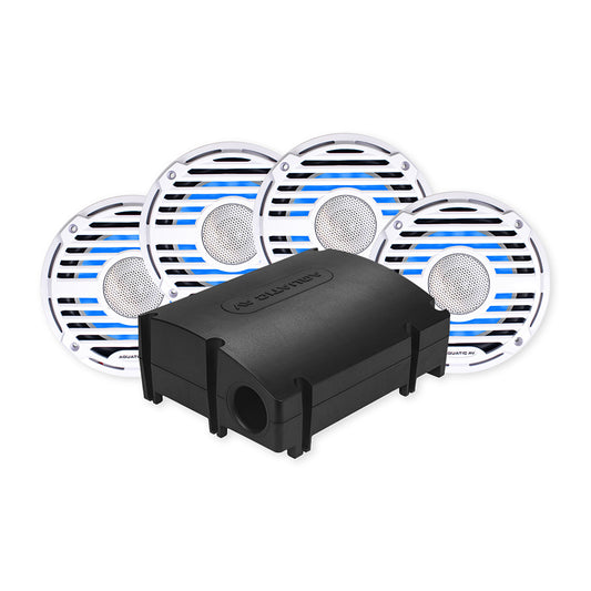Aquatic AV PRO Classic White Platinum Kit CK503 with 6.5-Inch RGB Speakers and 288-Watt Bluetooth Subwoofer