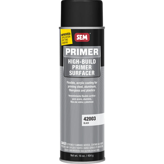 SEM 42003 High-Build Primer Surfacer, 20 oz Aerosol Can, Black