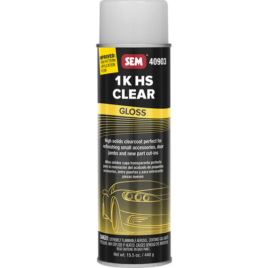 SEM 1K HS Clear Gloss Finish, 20 oz Aerosol Can, Part Number 40903
