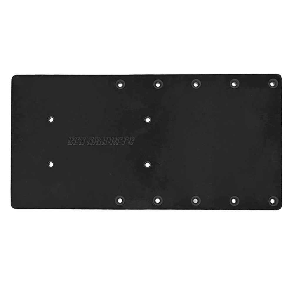 Sea Brackets 16" Straight Trolling Motor Plate for Garmin Kraken - Black