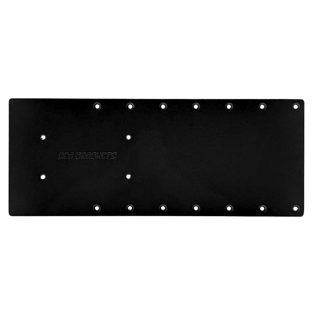Sea Brackets 20-Inch Straight Trolling Motor Plate for Garmin Kraken - Black