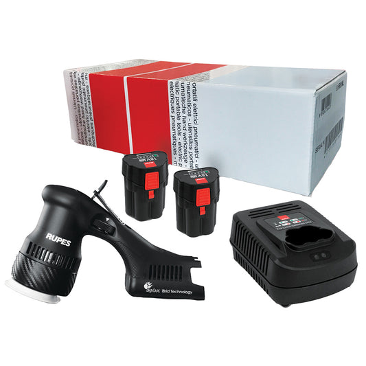 RUPES BigFoot HLR75 iBrid Mini Polisher Kit with Charger and 2 Batteries