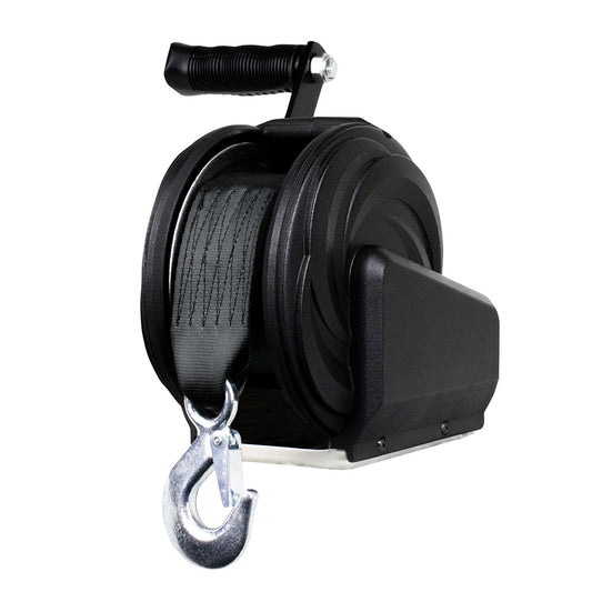 Powerwinch Select Series 1,200 lb Trailer Winch with 6-Inch Crank Arm, Carbon Black – 21400-W-1200-6-B-R