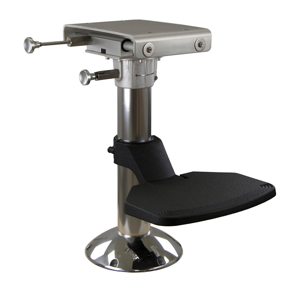 Springfield Marine 4-inch Offshore Fixed-Height Helm Pedestal Package with Swivel and Flip-Up Footrest