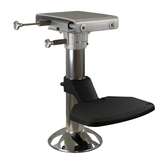 Springfield Marine 4-inch Offshore Fixed-Height Helm Pedestal Package with Swivel and Flip-Up Footrest