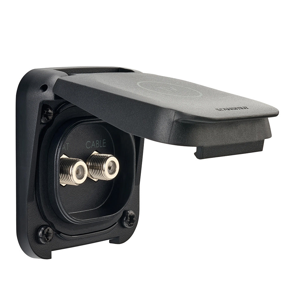 Scanstrut Ventura Series SAT Connection – Waterproof Outdoor TV Aerial Connector with Dual F-Type Coaxial, Marine-Grade Durability