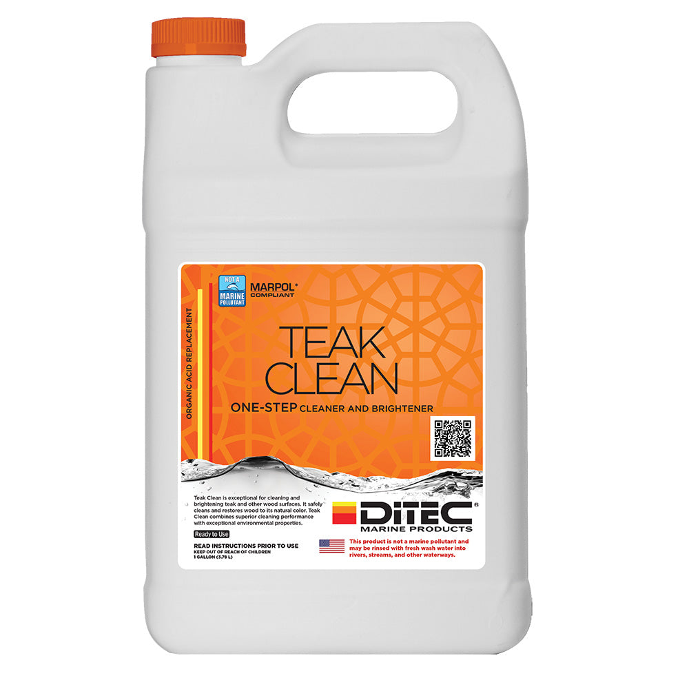 DiTEC Marine Products Teak Clean Gallon - Eco-Friendly Wood Surface Cleaner for Teak and Marine Woodwork