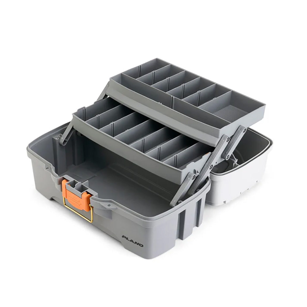 Plano Two-Tray Tackle Box, Light Grey/Dark Grey, P000403