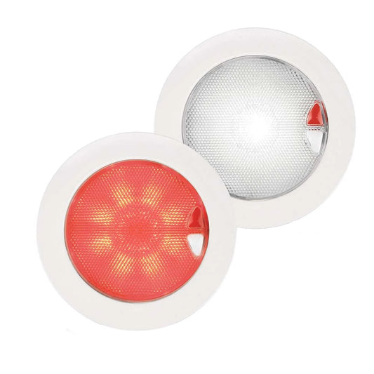 Hella Marine EuroLED150 Red/White Touch Switch Lamp with White Bezel