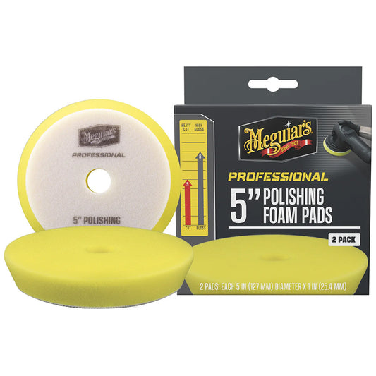 Meguiar's Professional 5-Inch Polishing Foam Pads 2-Pack for Light Defect Removal