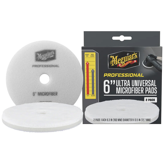 Meguiar's Professional 6-Inch Ultra Universal Microfiber Pads - 2 Pack for Paint Correction and Detailing