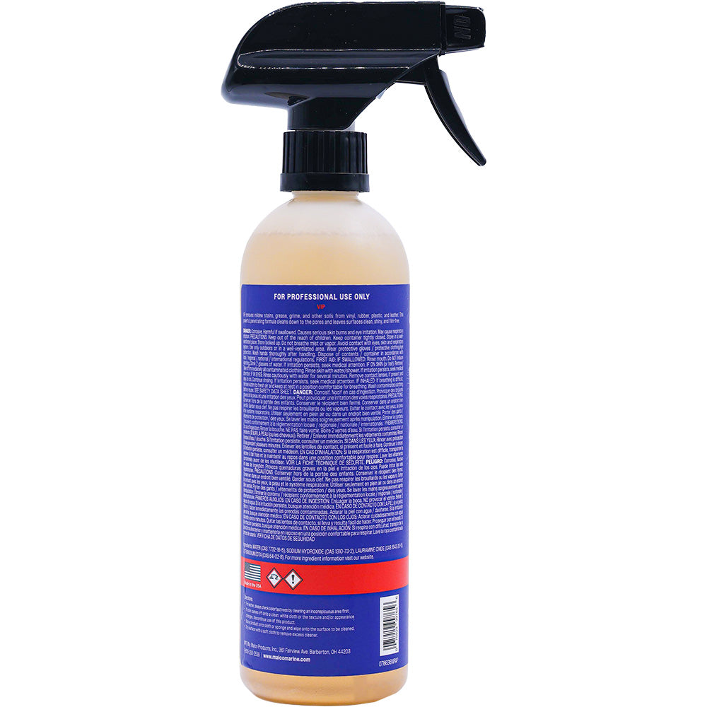 Malco VIP Vinyl & Plastic Cleaner - 16oz | Deep Cleaning for Vinyl, Rubber, Leather & Plastic Surfaces