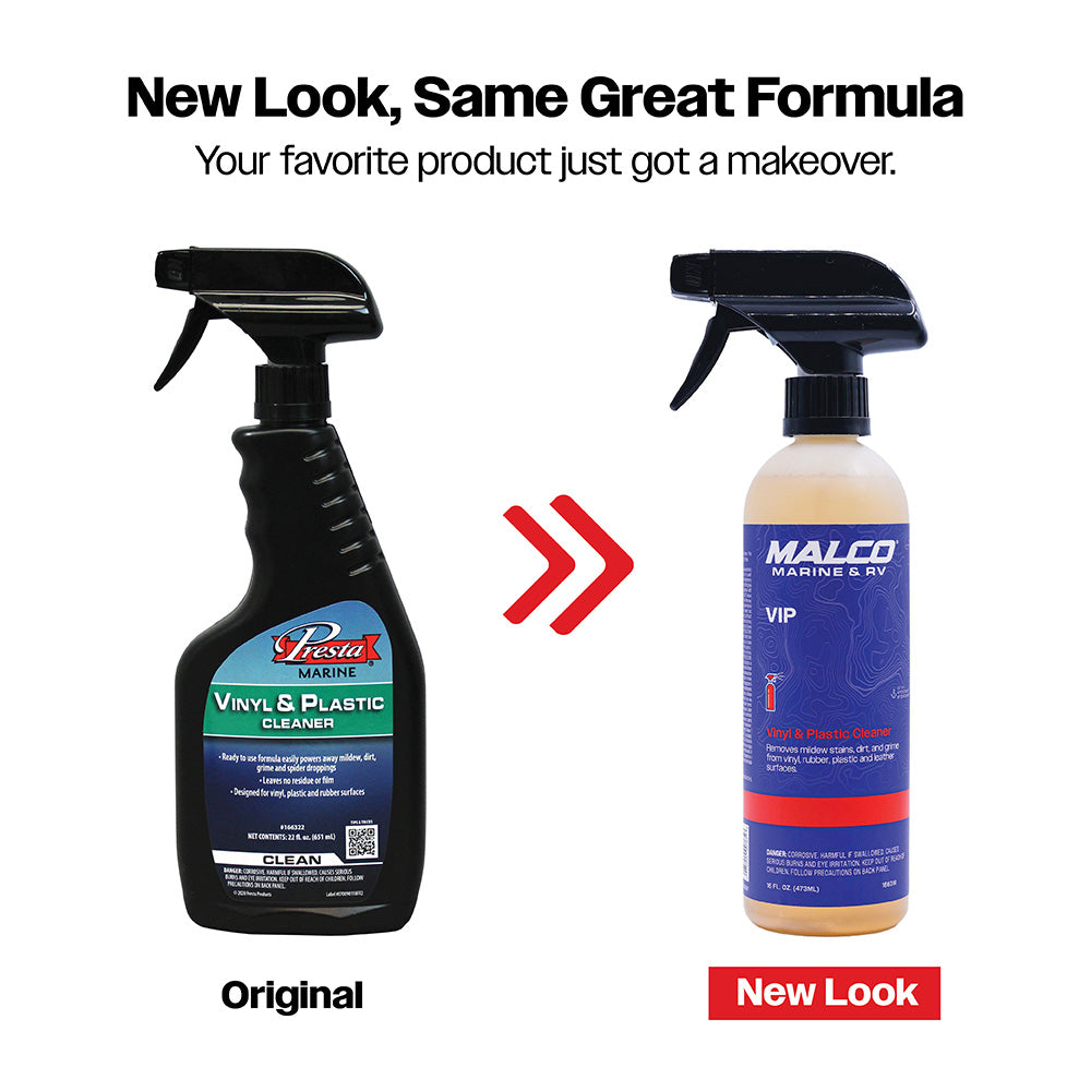Malco VIP Vinyl & Plastic Cleaner - 16oz | Deep Cleaning for Vinyl, Rubber, Leather & Plastic Surfaces