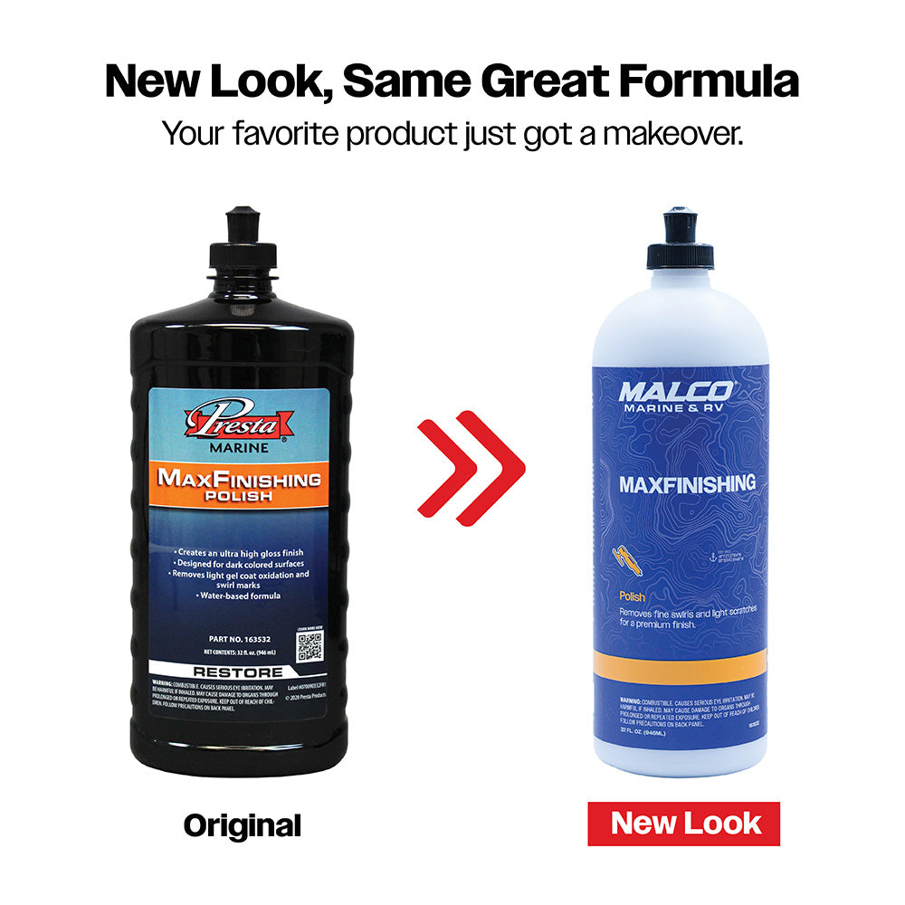 Malco MaxFinishing Polish - 32 oz All-in-One Swirl Remover and Gloss Enhancer