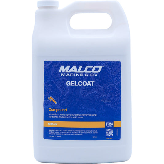 Malco Gel Coat Compound - 1 Gallon for Marine and Industrial Use