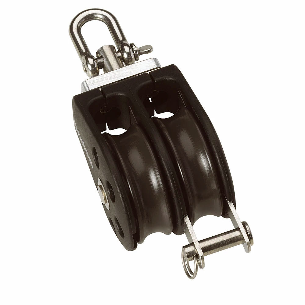 Barton Marine Size 2 35mm Plain Bearing Pulley Block with Double Swivel & Becket