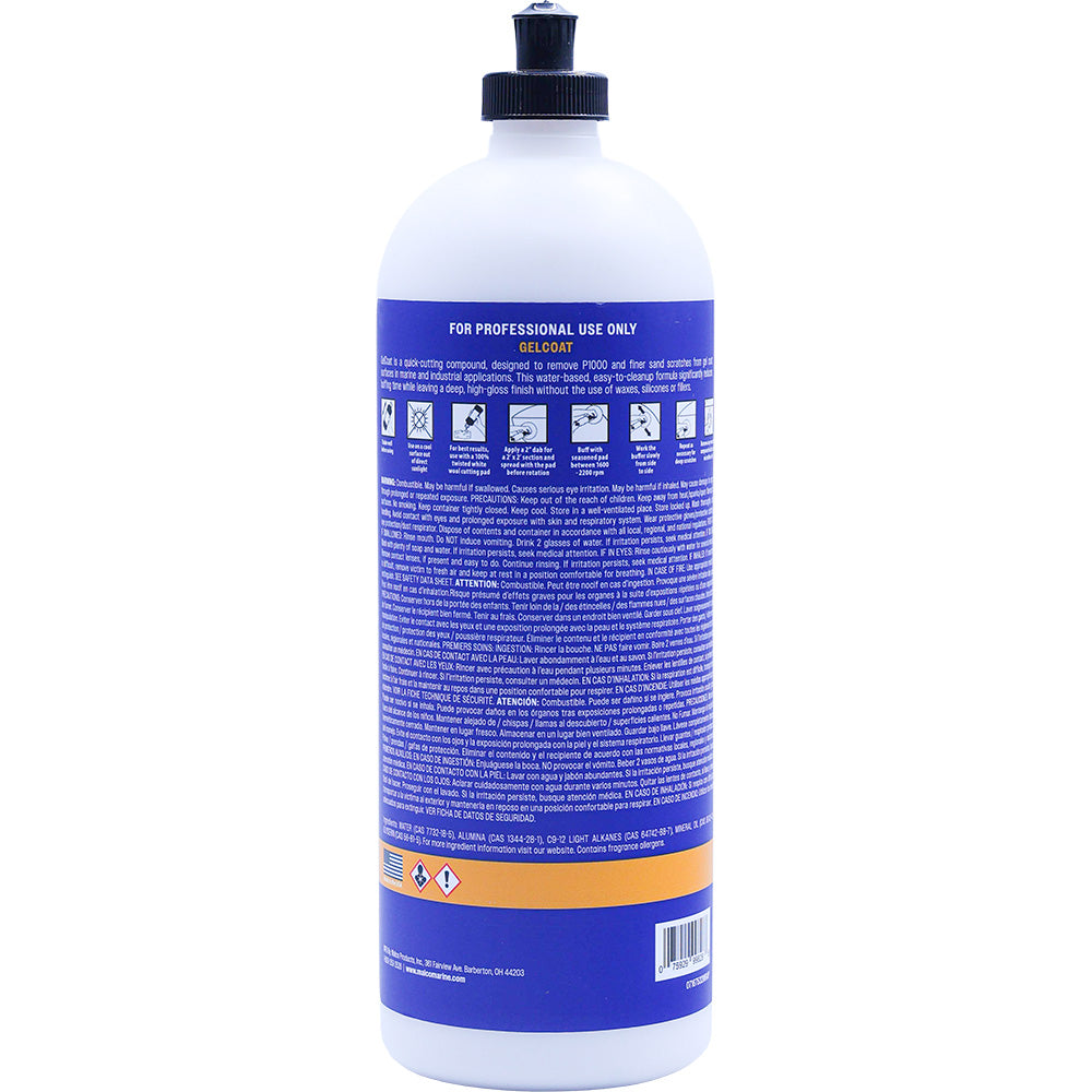 Malco Gel Coat Compound - 32oz for Marine & Industrial Applications