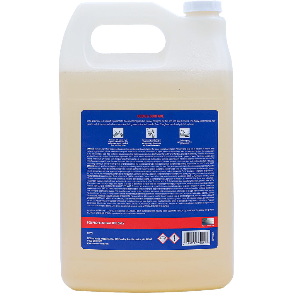 Malco Deck & Surface Spray All Purpose Cleaner - 1 Gallon for Marine and Flat Surfaces