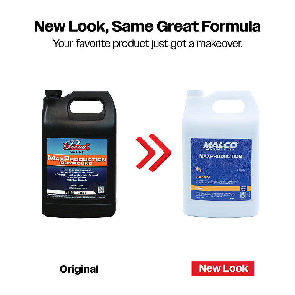 Malco MaxProduction Compound – 1 Gallon for Heavy Scratch Removal and Gloss Finish