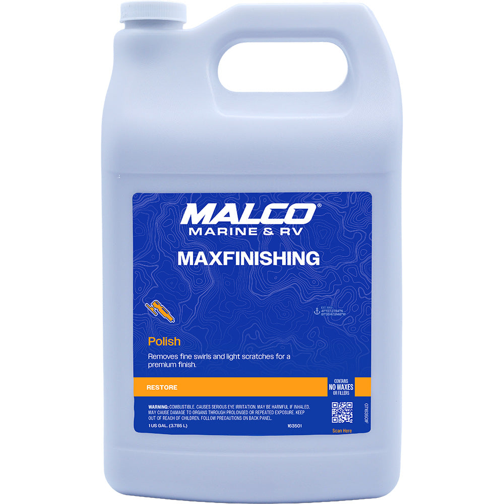 Malco MaxFinishing Polish - 1 Gallon for Deep, Swirl-Free Shine on Gel Coat and Fiberglass