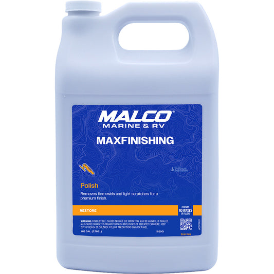 Malco MaxFinishing Polish - 1 Gallon for Deep, Swirl-Free Shine on Gel Coat and Fiberglass