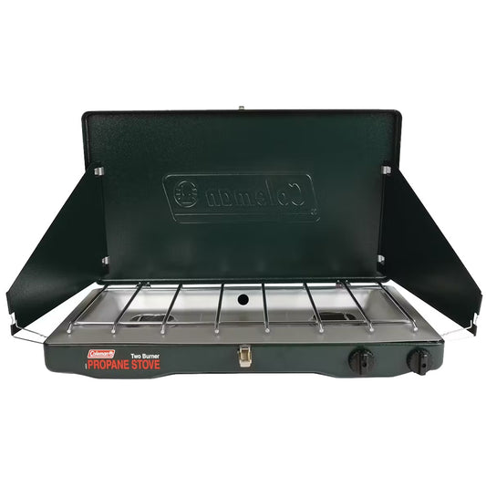 Coleman PerfectFlow 2-Burner Classic Camping Stove with WindBlock Panels