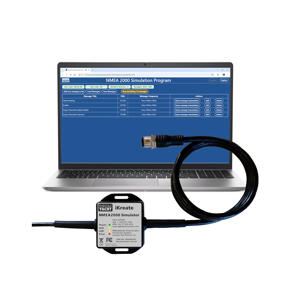 Digital Yacht iKreate NMEA 2000 Simulator with USB – Marine Electronics Data Replay & Simulation Tool
